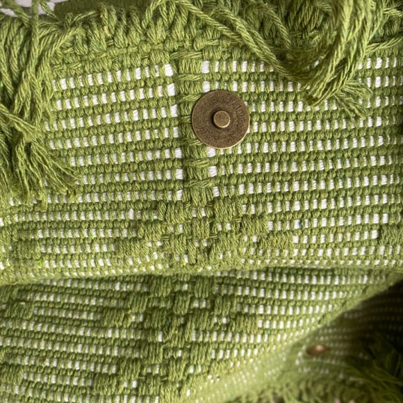 👽 HOST PICK! 👽Green Fringe Tribal Print Tote Purse - Picture 2 of 3
